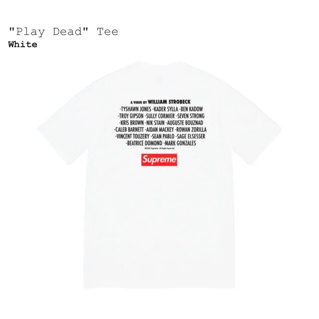 XL】Supreme Play Dead Tee 