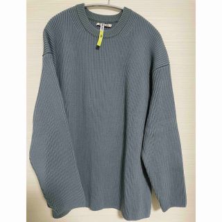 オーラリー(AURALEE)のAURALEE  WOOL RIB KNIT BLUE オーラリー(ニット/セーター)