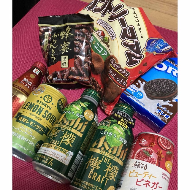 アサヒ(アサヒ)のお酒、菓子類セット 食品/飲料/酒の食品/飲料/酒 その他(その他)の商品写真