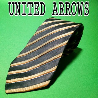 ユナイテッドアローズ(UNITED ARROWS)のUNITED ARROWS ストライプ ネクタイ ブラウン　イタリア製(ネクタイ)