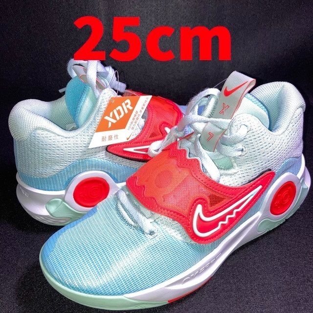 KD TREY 5 X 水色 ライトブルー 白 ホワイト 赤 レッド 25cm - スニーカー