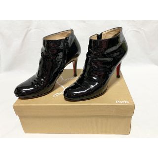 クリスチャンルブタン(Christian Louboutin)の美品 クリスチャンルブタン エナメル ブーティ 36.1/2 23.5cm(ブーティ)