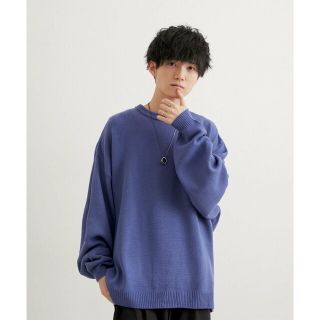 ジュンレッド(JUNRED)の【ブルー系（45）】こめ*JUNRed サイドボタンルーズニットプルオーバー(ニット/セーター)