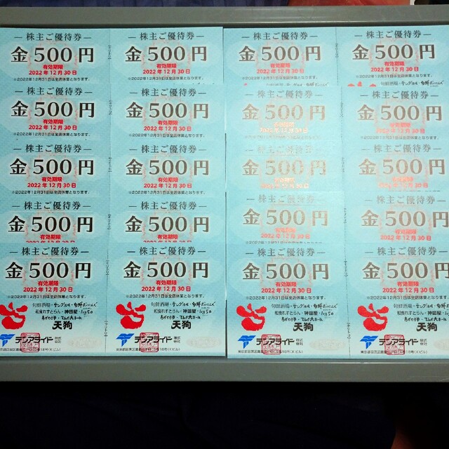 テンアライド株主優待 10000円(500円分 x 20枚)