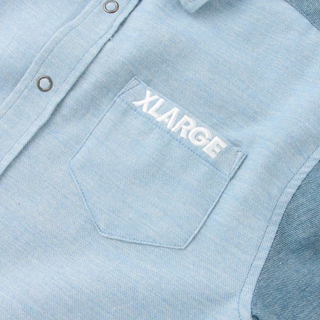 XLARGE(エクストララージ)のXLARGE KIDS キリカエ長袖シャツ 90 キッズ/ベビー/マタニティのキッズ服男の子用(90cm~)(Tシャツ/カットソー)の商品写真