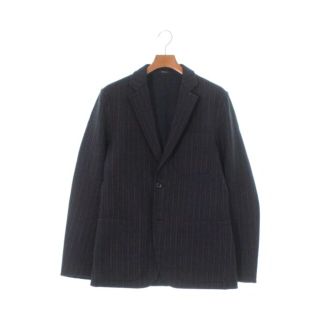 エルメス(Hermes)のHERMES テーラードジャケット 48(L位) 紺x黒x赤等(チェック) 【古着】【中古】(テーラードジャケット)