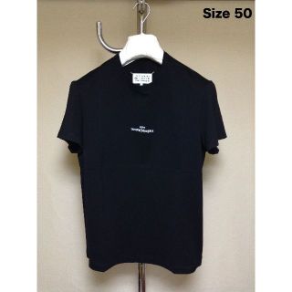 マルタンマルジェラ(Maison Martin Margiela)の新品 50 マルジェラ 22aw ブランドロゴ反転Tシャツ 黒白 3907(Tシャツ/カットソー(半袖/袖なし))