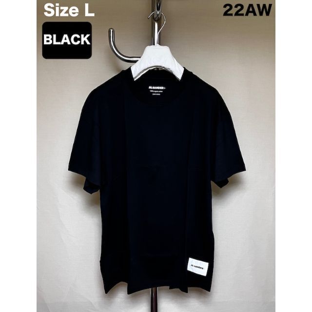 新品 L JIL SANDER 22aw パックTシャツ 黒 バラ 3901