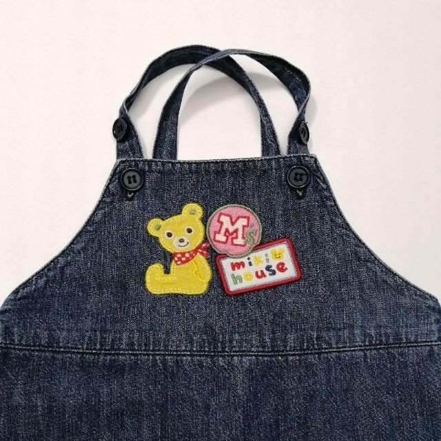 mikihouse(ミキハウス)の✨美品✨ミキハウス　ジャンパースカート　プッチーくん　デニム生地　90cm キッズ/ベビー/マタニティのキッズ服女の子用(90cm~)(ワンピース)の商品写真