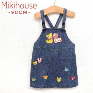 ミキハウス(mikihouse)の✨美品✨ミキハウス　ジャンパースカート　プッチーくん　デニム生地　90cm(ワンピース)