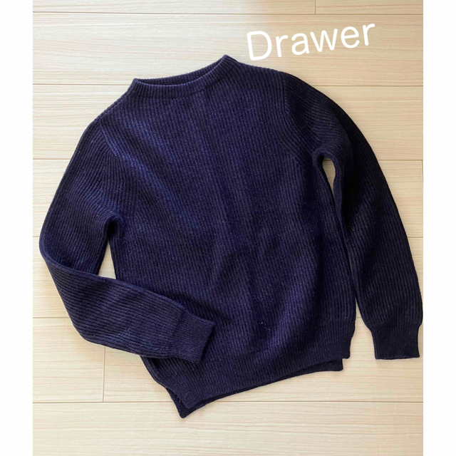 Drawer(ドゥロワー)のDrawer☆ウール×カシミヤセーター ダークネイビー ドゥロワー レディースのトップス(ニット/セーター)の商品写真