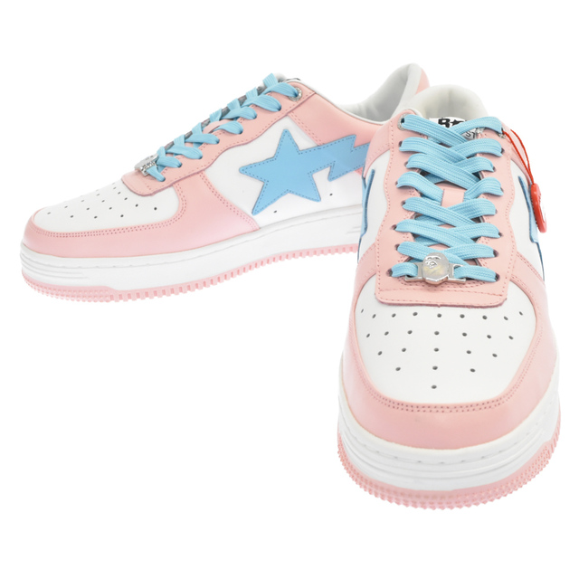 A BATHING APE アベイシングエイプ BAPE STA LOW ベイプスタ ローカットスニーカー ピンク/ライトブルー US12/30cm 1