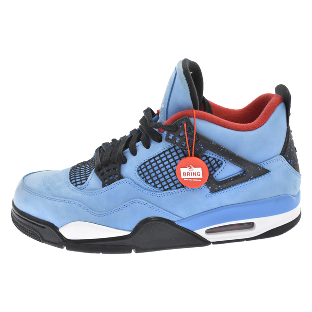 NIKE ナイキ ×TRAVIS SCOTT AIR JORDAN4 RETRO エアジョーダン4レトロ トラヴィススコット ユニバーシティブルー ローカットスニーカー 308497-406 US10.5110センチ表記サイズ