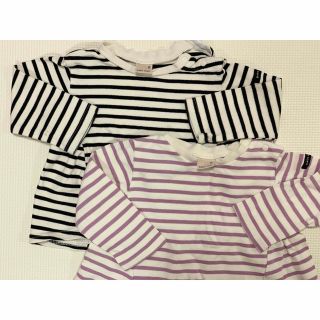 プティマイン(petit main)のpetit main ボーダー トチュニック　2枚セット　size90(Tシャツ/カットソー)