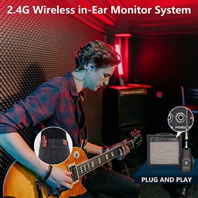 KIMAFUN 2.4G ワイヤレスインイヤーモニターシステム 充電式受信機 スマホ/家電/カメラのPC/タブレット(PC周辺機器)の商品写真