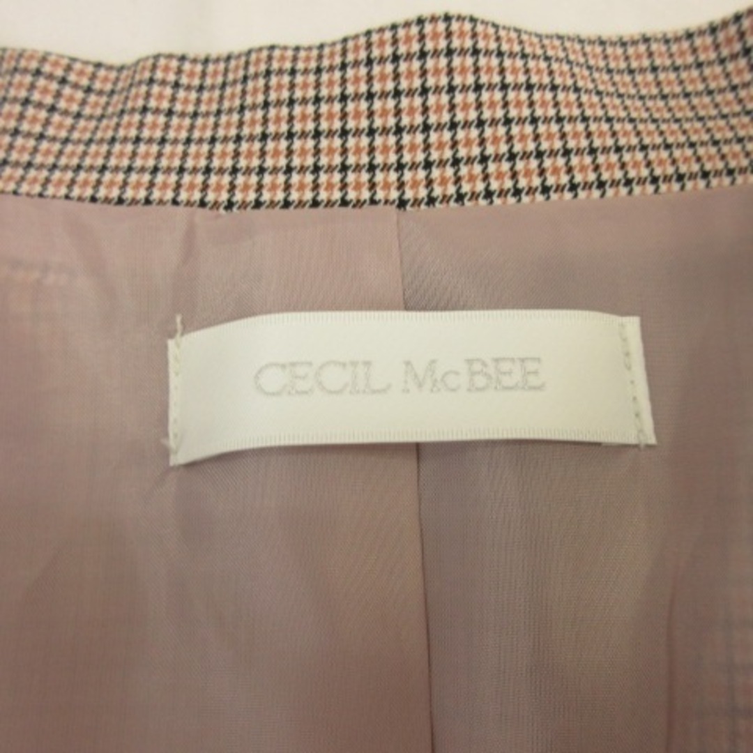 CECIL McBEE(セシルマクビー)のセシルマクビー テーラードジャケット 長袖 チェック ベージュ 白 黒 F レディースのジャケット/アウター(その他)の商品写真