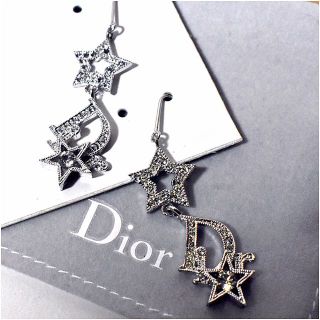 クリスチャンディオール(Christian Dior)の◇超美品 クリスチャンディオール Dior CDロゴ ピアス シルバー 星柄(ピアス)