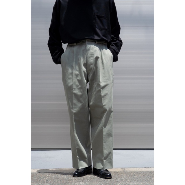 22AW blurhmsROOTSTOCK チノパンツ サージグリーン 2