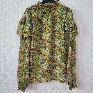 グレイル(GRL)の【美品/送料込】花柄シースルーブラウス(シャツ/ブラウス(長袖/七分))