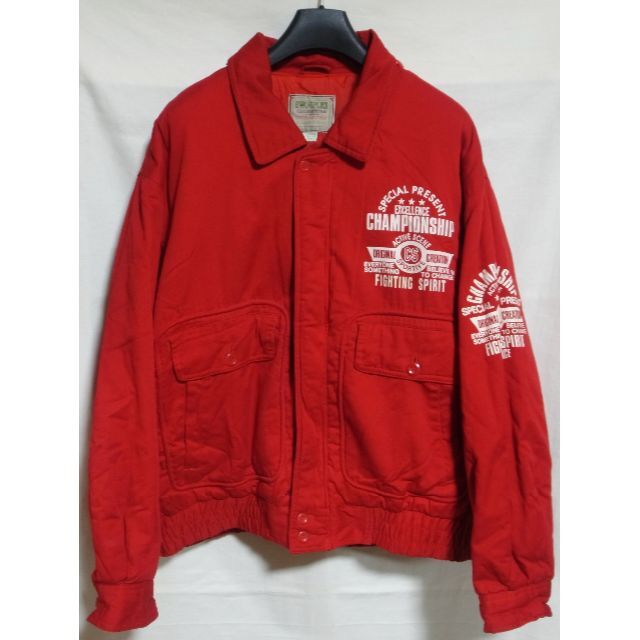 古着 フライトジャケット L 赤 古着 flight Jacket ジャケット  メンズのジャケット/アウター(フライトジャケット)の商品写真