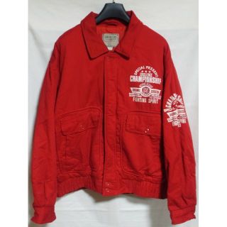 古着 フライトジャケット L 赤 古着 flight Jacket ジャケット (フライトジャケット)