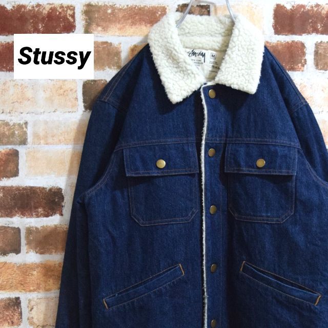 値下げしておきました早い者勝ち‼︎ stussy ステューシー　希少 デニムジャケット 裏地ボア