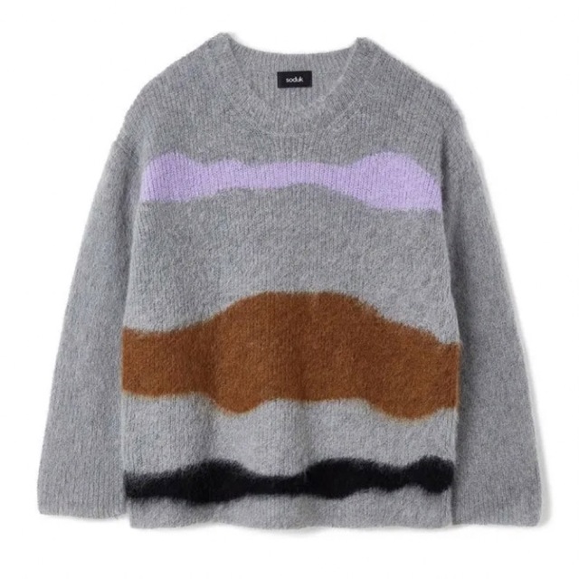 soduk drawing knit top / gray