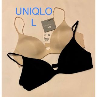 ユニクロ(UNIQLO)のUNIQLOブラL×2個セット　ベージュ＆黒(ブラ)