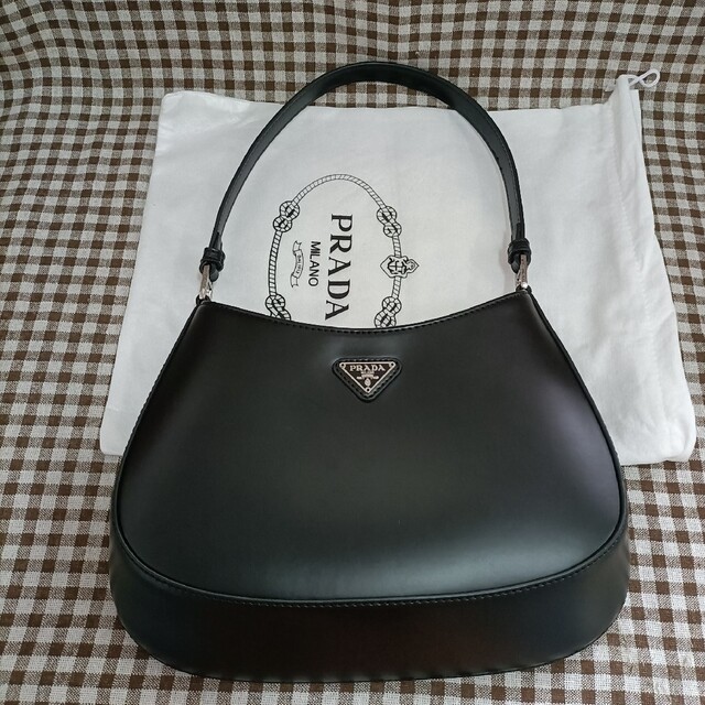 PRADA トートバッグ ラムレザー 肩掛け ブラック 3角プレート おすすめ