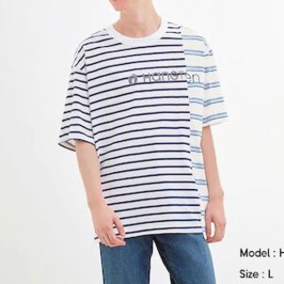 ハンテン(HANG TEN)の激安美品　gu hangten コラボ　ボーダービックTシャツ(Tシャツ/カットソー(半袖/袖なし))