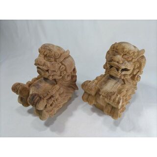 獅子鼻3寸　1組（2体）　社寺仏閣、山車木鼻彫刻　送料無料！(彫刻/オブジェ)