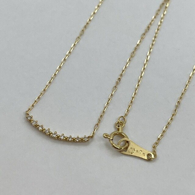 上品】 アガット - agete K18 ネックレス ライン 0.05ct ダイヤ
