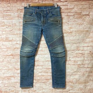 BALMAIN - バルマン BALMAIN パンツ デニム ジーンズ バイカー ロング BALMAIN - バルマン BALMAIN パンツ デニム ジーンズ バイカー ロング