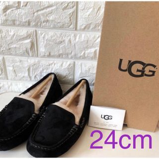 アグ(UGG)の新作✨ ウォータープルーフ UGG アンスレー モカシン ブラック US7(スリッポン/モカシン)