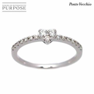 ポンテヴェキオ Ponte Vecchio ダイヤ 0.18ct リング 9.5号 ハートモチーフ K18 WG ホワイトゴールド 750 指輪 VLP 90152148