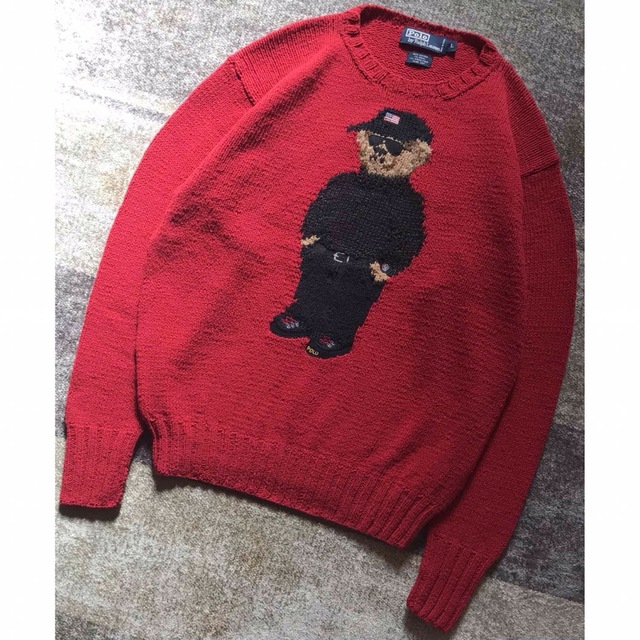 POLO RALPH LAUREN(ポロラルフローレン)のオシャレすぎるポロベア 90's ラルフローレン サングラスベア ニットセーター メンズのトップス(ニット/セーター)の商品写真