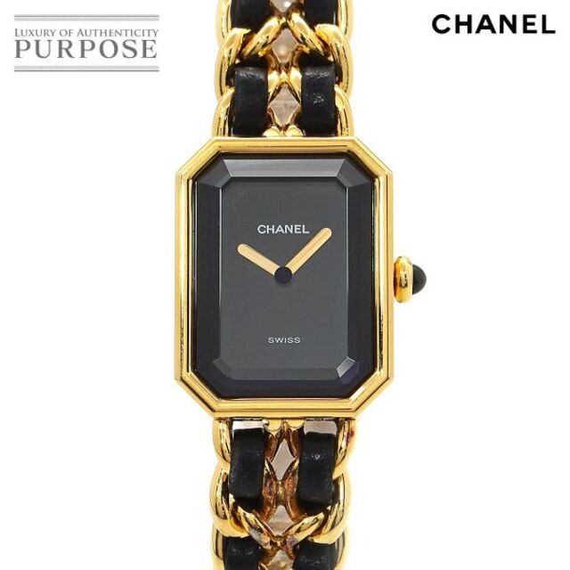 CHANEL - シャネル CHANEL プルミエール Lサイズ H0001 ヴィンテージ レディース 腕時計 ブラック 文字盤 ゴールド ウォッチ VLP 90176654