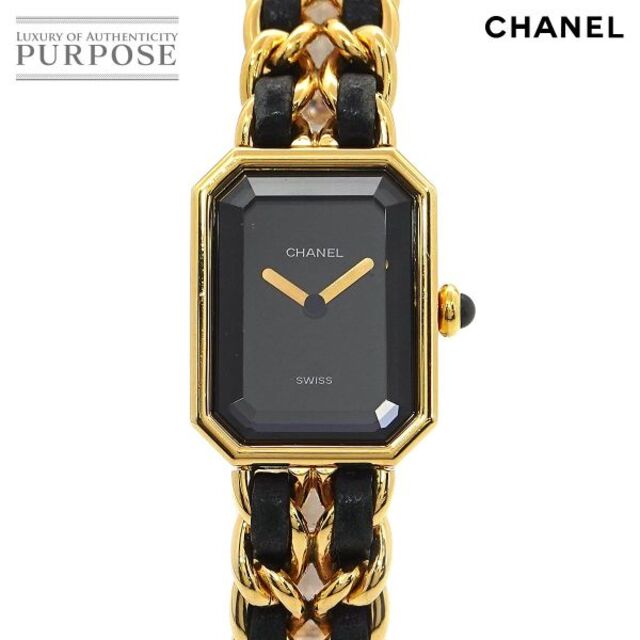 CHANEL - シャネル CHANEL プルミエール Lサイズ H0001 ヴィンテージ レディース 腕時計 ブラック 文字盤 ゴールド ウォッチ VLP 90176668