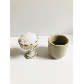 ナナ様専用　仏飯と緑茶のセット　食品サンプル(インテリア雑貨)