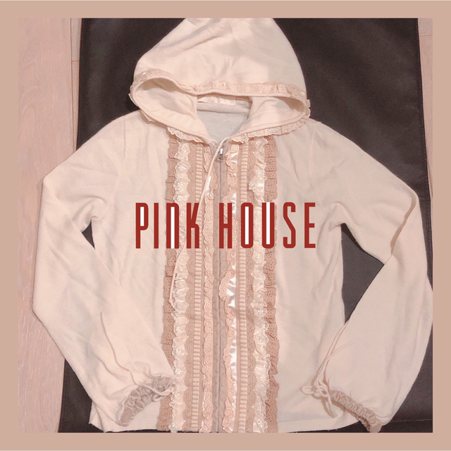 PINK HOUSE(ピンクハウス)の【美品】ピンクハウス フード付きニットカーディガン ニットカーディガン パーカー レディースのトップス(パーカー)の商品写真