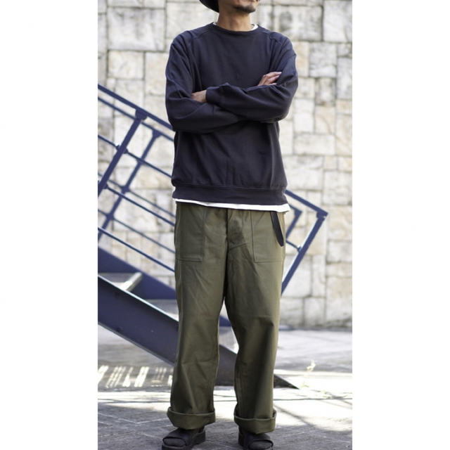 【未使用品】COMOLI 22/AW コットンシルク長袖クルー NAVYサイズ3