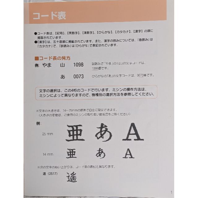 未使用　ブラザー　刺しゅうカード　漢字 5