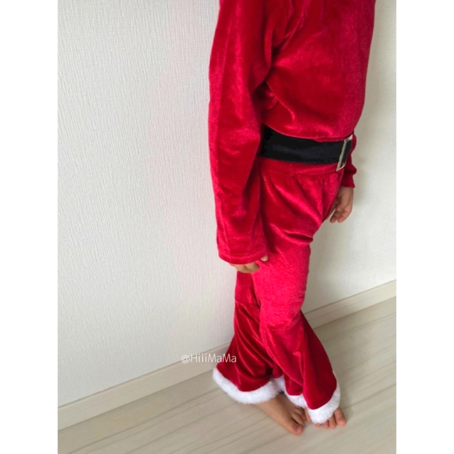 子ども クリスマス フレア セットアップ キッズ サンタさん コスプレ ふわふわ キッズ/ベビー/マタニティのキッズ服女の子用(90cm~)(ドレス/フォーマル)の商品写真