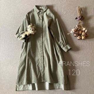 ブランシェス(Branshes)のBRANSHESブランシェス✾ コーデュロイシャツワンピース*̩̩̥୨୧˖120(ワンピース)