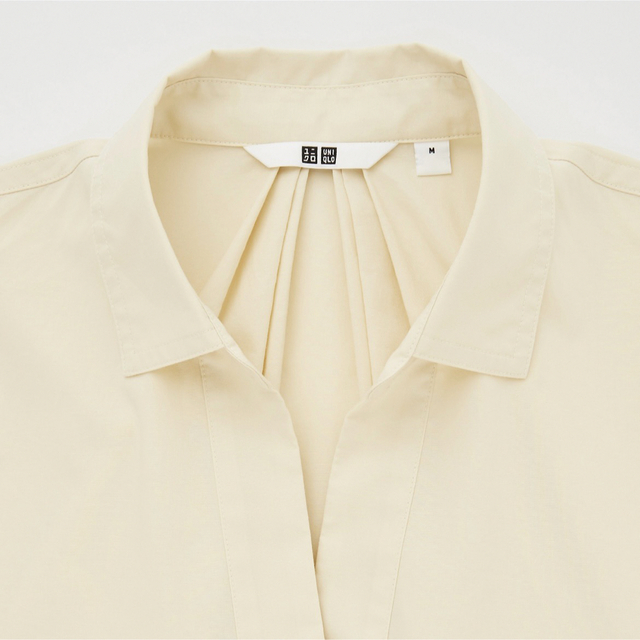 UNIQLO(ユニクロ)のコットンリラックススキッパーシャツ（7分丈） XS レディースのトップス(シャツ/ブラウス(長袖/七分))の商品写真