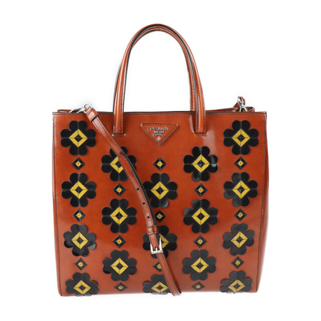 激安特価 - PRADA PRADA 【本物保証】 フラワーモチーフ 花 三角ロゴ