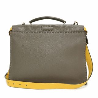 フェンディ(FENDI)のフェンディ ピーカブー フィット セレリア 2WAY 斜め掛け ショルダーバッグ ハンドバッグ  ブリーフケース ローマンレザー CARBONE グレー NERO ブラック SUNFLOWER イエロー 7VA406 FENDI（未使用　展示品）(ショルダーバッグ)