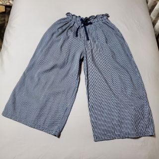 ニコアンド(niko and...)の即購入歓迎☆ニコアンド ヒッコリー ワイドパンツ ガウチョパンツ size3(キュロット)