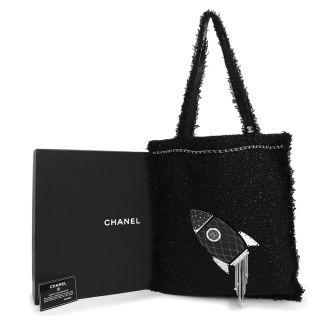 シャネル トートバッグ ロケット ラメ ツイード レザー ブラック 黒 A94656 CHANEL（新品・未使用品）