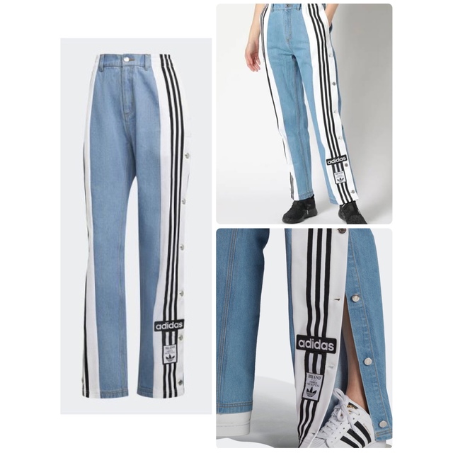 adidas(アディダス)の【極美品】adidas アディダス デニム アディブレイクパンツ Sサイズ レディースのパンツ(デニム/ジーンズ)の商品写真